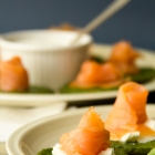Spinach Blinis with Smoked Salmon