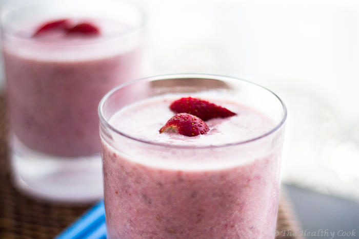 Banana, Strawberry and Flaxseed Smoothie – Smoothie με μπανάνα, φράουλα και λιναρόσπορο