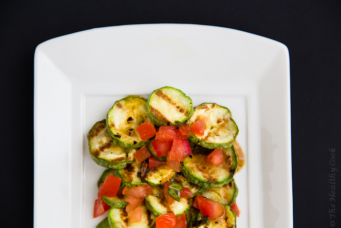 Crilled Zucchini Salad with Τomato and Mint – Σαλάτα με ψητά Κολοκυθάκια, Τομάτα και Μέντα