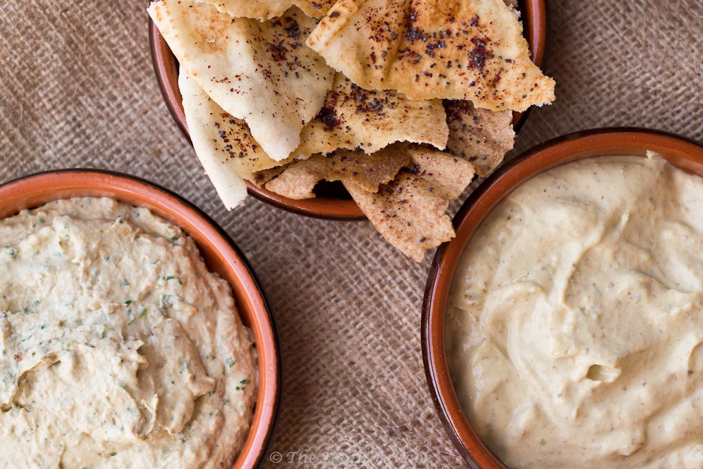 5 Healthy Dips - Arabic Bread Chips