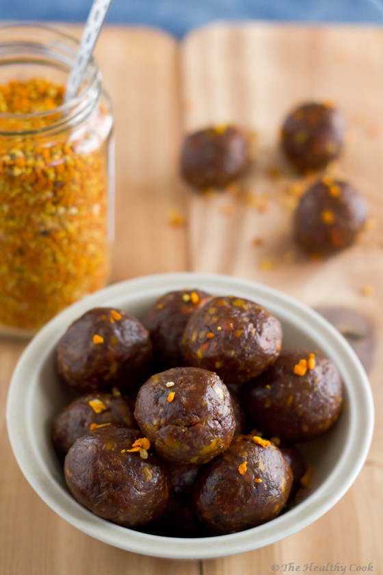 Raw Chocolate Balls with Bee Pollen – Σοκολατένιες Μπαλίτσες με Γύρη, χωρίς ψήσιμο