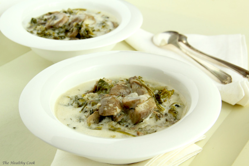 Magiritsa (Greek Easter Soup) with Mushrooms – Μαγειρίτσα με Μανιτάρια