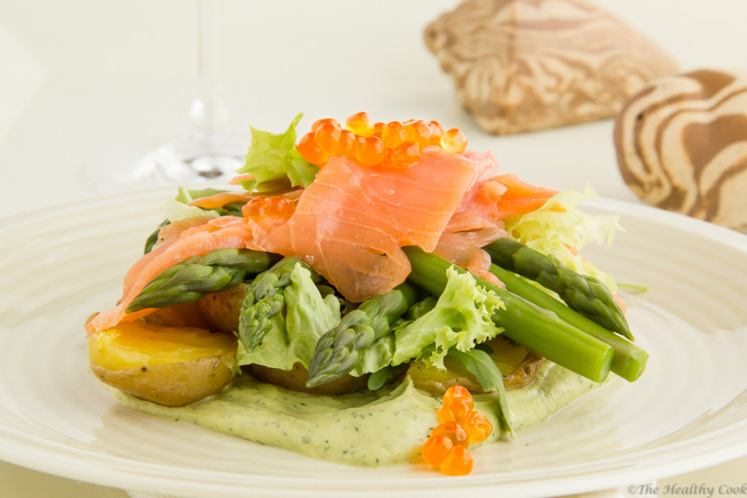 #salmon, fish, #asparagus, #avocado, #salad