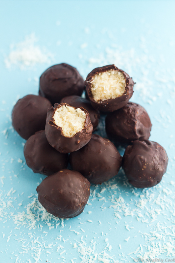 Chocolate & Coconut Bites – Μπουκιές με Σοκολάτα & Καρύδα, τύπου Bounty)