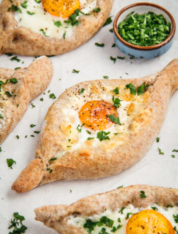 Whole Wheat Cheese and Egg filled Bread Boats