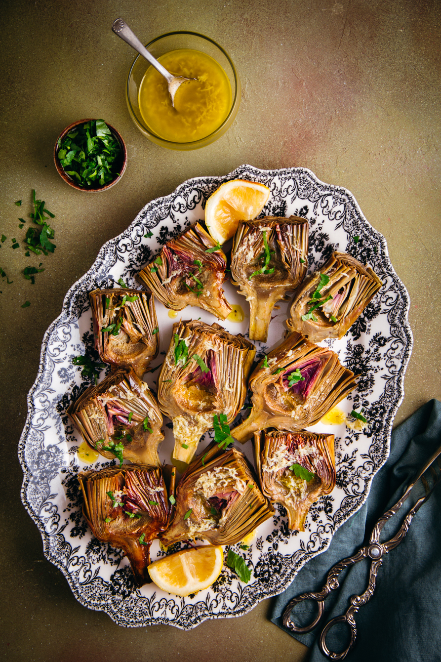 Roasted Artichokes with Lemon & Garlic - Ψητές Αγκινάρες με Σκόρδο & Λεμόνι